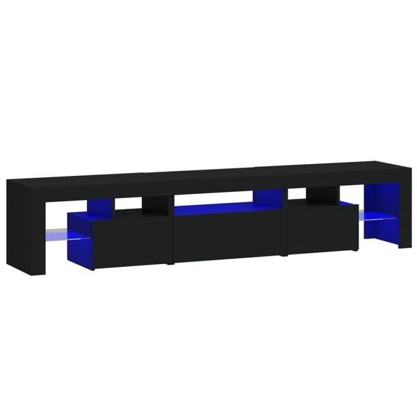 vidaXL Έπιπλο Τηλεόρασης με LED Μαύρο 200x36,5x40 εκ.