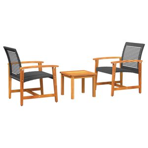 vidaXL &Sigma;&epsilon;&tau; &Epsilon;&pi;ί&pi;&lambda;&omega;&nu; Bistro 3 &tau;&epsilon;&mu;. &Mu;&alpha;ύ&rho;&omicron; &Sigma;&upsilon;&nu;&theta;&epsilon;&tau;&iota;&kappa;ό &Rho;&alpha;&tau;ά&nu; / &Xi;ύ&lambda;&omicron; &Alpha;&kappa;&alpha;&kappa;ί&alpha;&sigmaf;