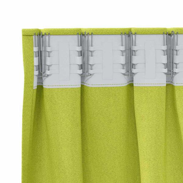 vidaXL Κουρτίνες με κουρτίνες 2 pcs Λαχανί Πολυεστέρας
