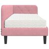 vidaXL Κρεβάτι Γωνίας με στρώμα με κεφαλάρι Ροζ 80 x 200 cm Βελούδο