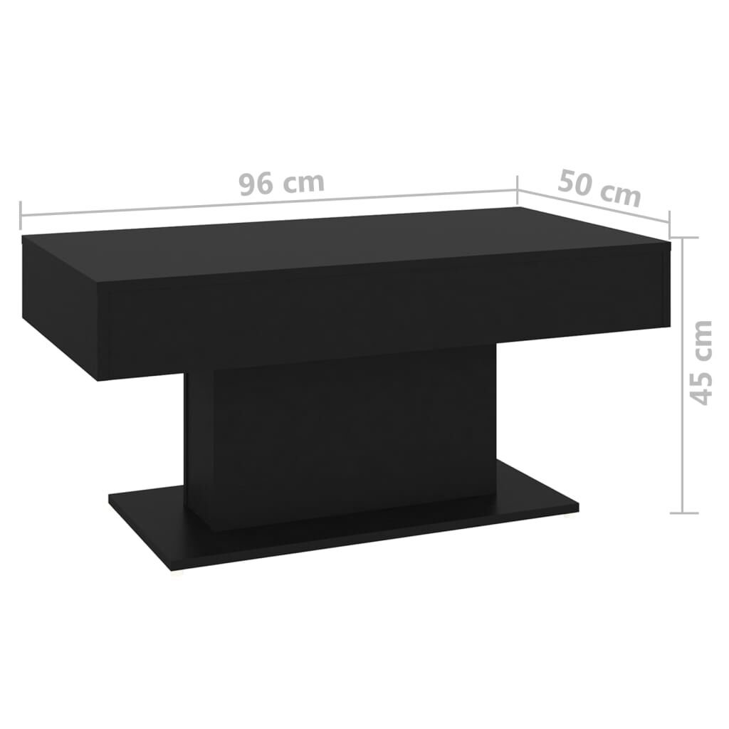 vidaXL Τραπεζάκι Σαλονιού Μαύρο 96 x 50 x 45 εκ. από Επεξ. Ξύλο