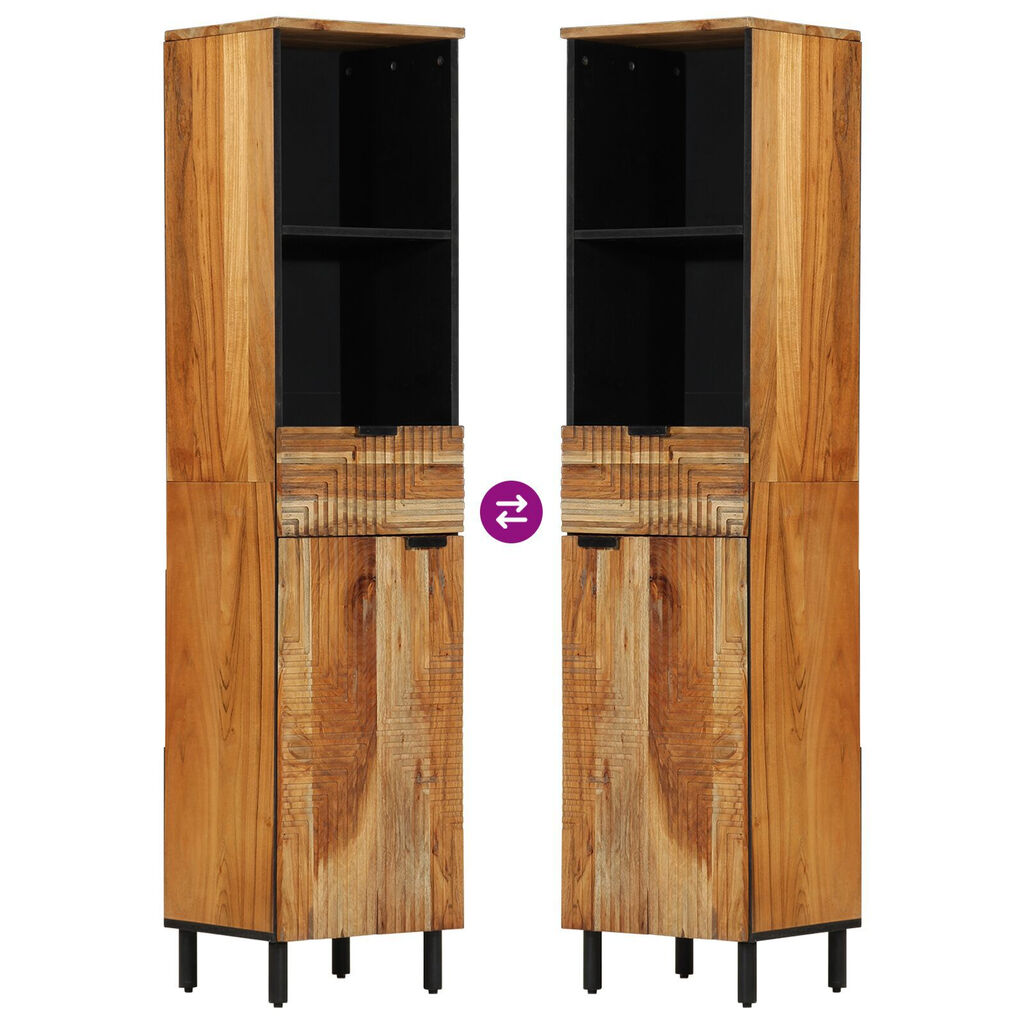 vidaXL Ντουλάπα Μπάνιου 38x33x160 εκ. Μασίφ Ξύλο Ακακίας