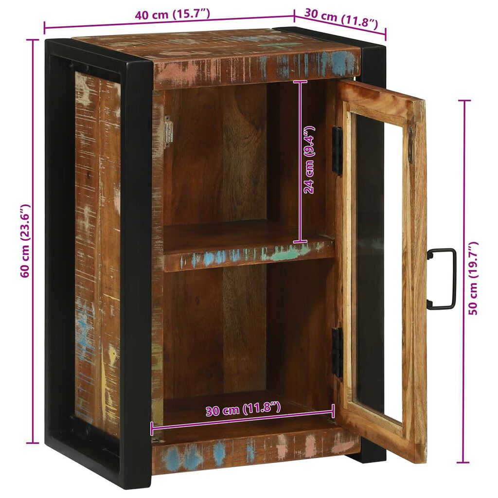 vidaXL Ντουλάπι Μπάνιου Πολύχρωμο 40x30x60 εκ. Σταθερό Ξύλο Ανακυκλωμένο