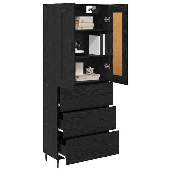 vidaXL Highboard &mu;&epsilon; &sigma;&upsilon;&rho;&tau;ά&rho;&iota; 2 pcs &Mu;&alpha;ύ&rho;&eta; &Omicron;&xi;&upsilon;ά &Sigma;ύ&nu;&theta;&epsilon;&tau;&omicron; &Xi;ύ&lambda;&omicron; &kappa;&alpha;&iota; &Gamma;&upsilon;&alpha;&lambda;ί