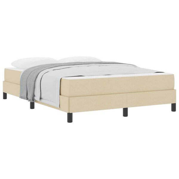 vidaXL Κρεβάτι με ελατήρια με στρώμα Κρεμ 160 x 200 cm ύφασμα