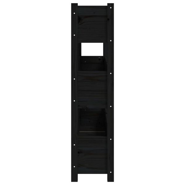 vidaXL Ζαρντινιέρα 112 x 25 x 104,5 εκ. Μαύρο από Μασίφ Ξύλο Πεύκου