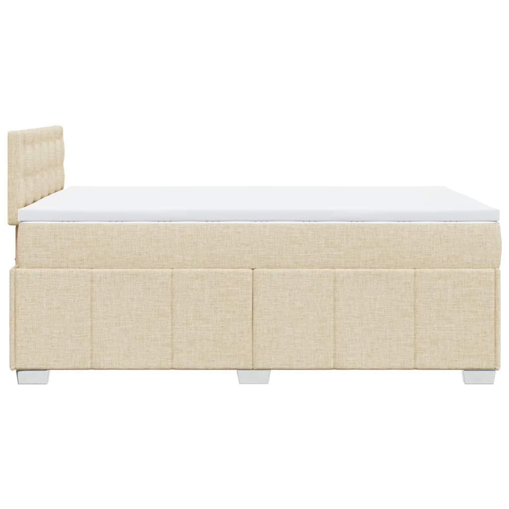vidaXL Κρεβάτι Boxspring με Στρώμα Κρεμ 120x190 εκ. Υφασμάτινο
