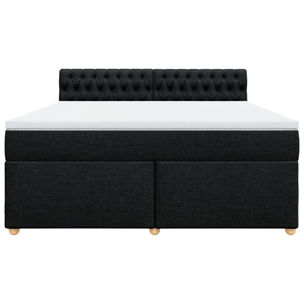 vidaXL Κρεβάτι Boxspring με Στρώμα Μαύρο 180x200 εκ. Υφασμάτινο