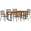vidaXL &Sigma;έ&tau; &phi;&alpha;&gamma;&eta;&tau;&omicron;ύ &gamma;&iota;&alpha; &kappa;ή&pi;&omicron; 7 pcs &Mu;&alpha;ύ&rho;&omicron; &Sigma;&tau;&epsilon;&rho;&epsilon;ό &Xi;ύ&lambda;&omicron; &Alpha;&kappa;&alpha;&kappa;ί&alpha;&sigmaf;