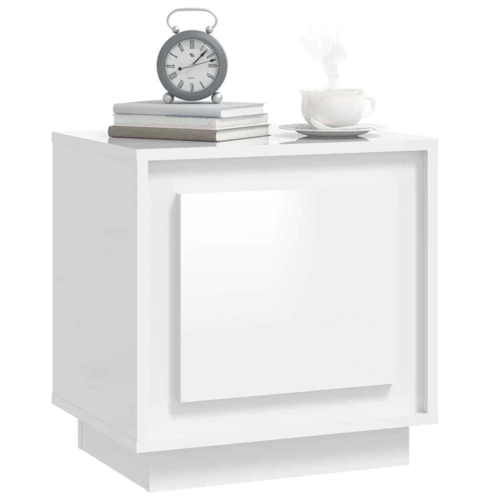 vidaXL Κομοδίνα 2 τεμ. Γυαλιστερό Λευκό 44x35x45 εκ Επεξεργασμένο Ξύλο