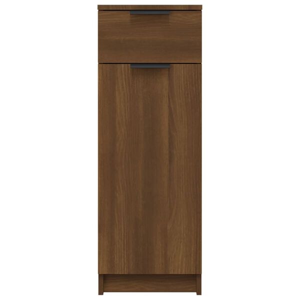vidaXL Ντουλάπι Μπάνιου Καφέ Δρυς 32x34x90 εκ. Επεξεργασμένο Ξύλο