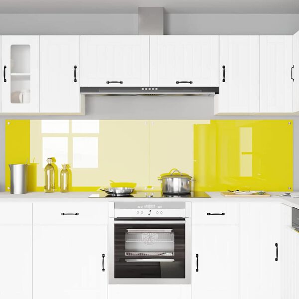 vidaXL Πίσω Πάνελ Κουζίνας 2 pcs Κίτρινο 120 x 60 cm σκληρυμένο γυαλί