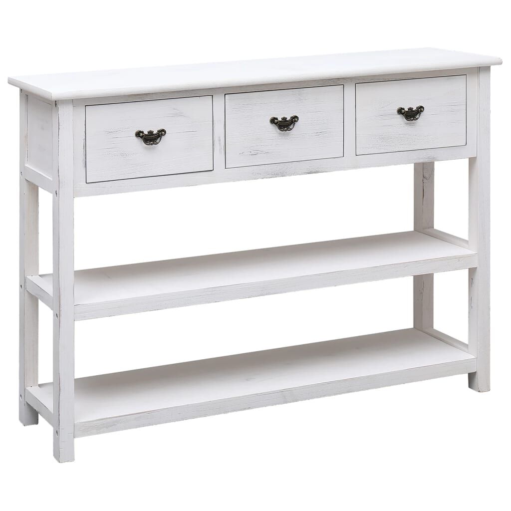 vidaXL Μπουφές Αντικέ Λευκός 108 x 30 x 76 εκ. Μασίφ Ξύλο Παυλώνιας