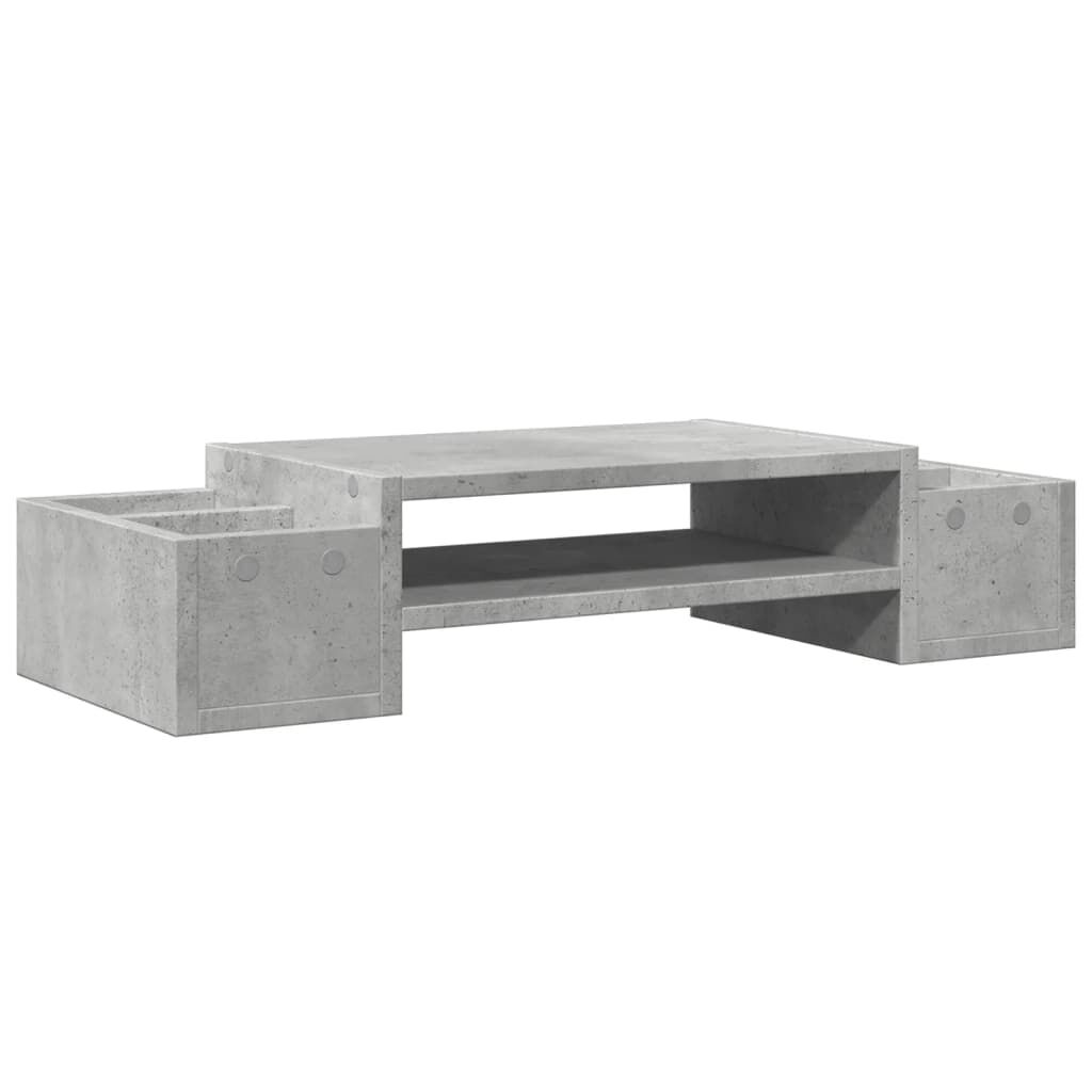 vidaXL Βάση Οθόνης με Αποθ. Γκρι Σκυρ. 70x27x15 εκ. Επεξεργ. Ξύλο
