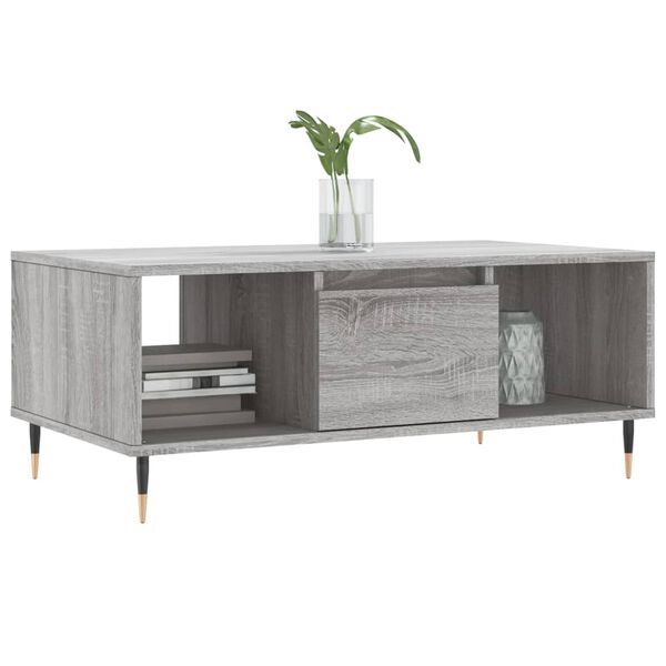 vidaXL Τραπεζάκι Σαλονιού Γκρι Sonoma 90x50x36,5εκ. Επεξεργασμένο Ξύλο