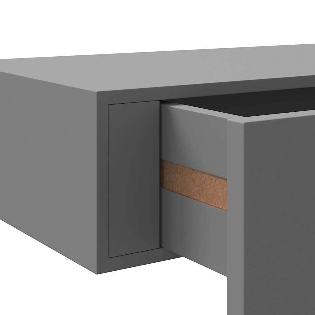 vidaXL Ράφια Τοίχου με Συρτάρια 2 Τεμ. Γκρι 40 x 23,5 x 10εκ. από MDF