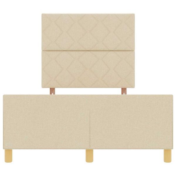 vidaXL Σκελετός Κρεβατιού με κεφαλάρι Κρεμ 120 x 190 cm ύφασμα