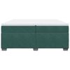 vidaXL Κρεβάτι Boxspring με Στρώμα Σκούρο Πράσινο 200x200εκ. Βελούδινο