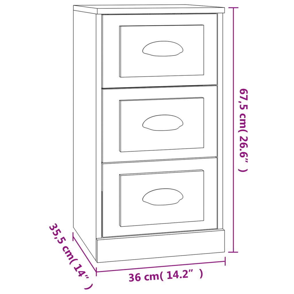 vidaXL Ντουλάπι Γυαλιστερό Λευκό 36x35,5x67,5 εκ. Επεξεργασμένο Ξύλο