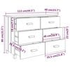 vidaXL Συρταριέρα HAMAR Καφέ Μελί 113 x 40 x 80 εκ. Μασίφ Ξύλο Πεύκου