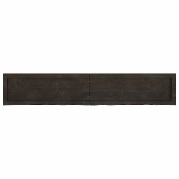 vidaXL Ράφι Τοίχου Σκούρο Καφέ 160x30x(2-6) εκ. Επεξ. Μασίφ Ξύλο Δρυός