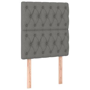 vidaXL Κεφαλάρι Κρεβατιού Σκούρο Γκρι 80x7x118/128 εκ. Ύφασμα