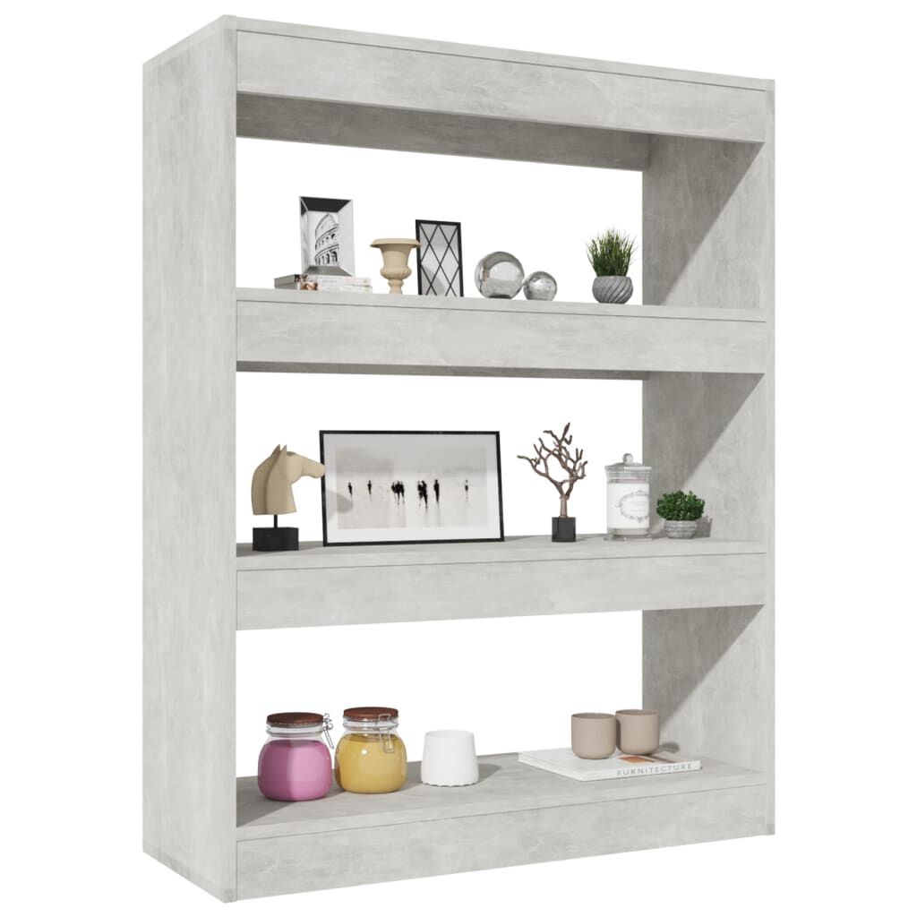vidaXL Βιβλιοθήκη/Διαχωρ. Χώρου Γκρι Σκυρ. 80x30x103 εκ. Επεξεργ. Ξύλο