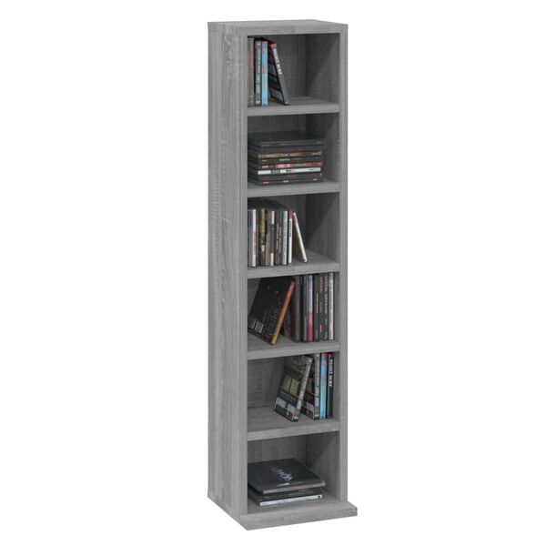 vidaXL Έπιπλο για CD Γκρι Sonoma 21x20x88 εκ. από Επεξεργασμένο Ξύλο