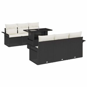 vidaXL &Sigma;&epsilon;&tau; &Kappa;&alpha;&nu;&alpha;&pi;έ &Kappa;ή&pi;&omicron;&upsilon; &mu;&epsilon; &mu;&alpha;&xi;&iota;&lambda;ά&rho;&iota; 7 pcs &Mu;&alpha;ύ&rho;&omicron; &sigma;&upsilon;&nu;&theta;&epsilon;&tau;&iota;&kappa;ό &rho;&alpha;&tau;ά&nu;