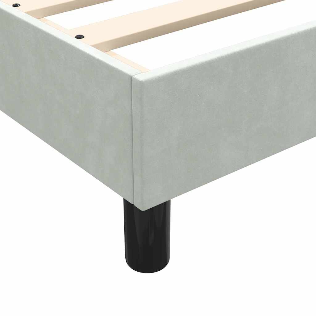 vidaXL Box Spring κρεβάτι με στρώμα ανοιχτό γκρι 80x220 cm Βελούδινο