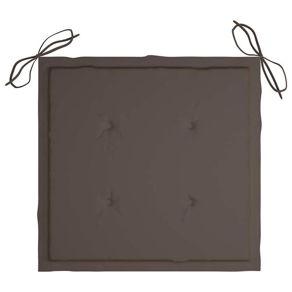 vidaXL Καρέκλες Κήπου 3 τεμ. από Μασίφ Ξύλο Teak με Taupe Μαξιλάρια