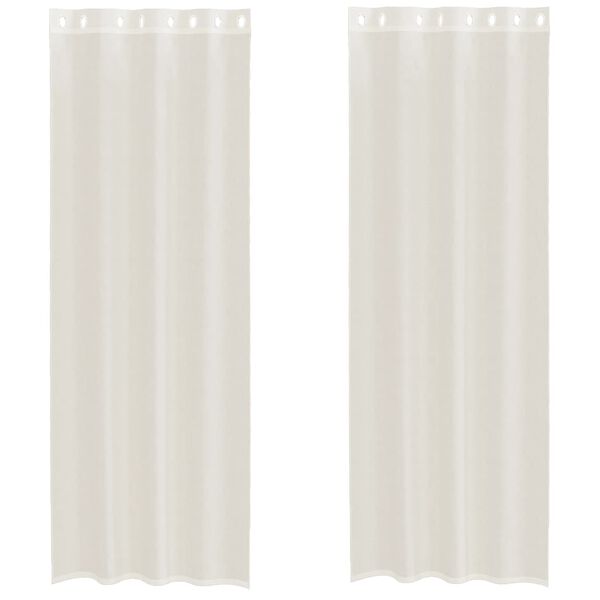 vidaXL Κουρτίνες Voile με ροδέλες 2 τεμάχια Κρεμ 140x300 εκ.