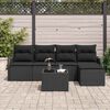 vidaXL Σετ Καναπέ Κήπου με μαξιλάρι 6 pcs Μπεζ Πολυ ράταν