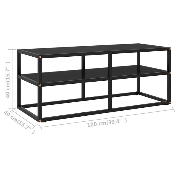 vidaXL Έπιπλο Τηλεόρασης με Μαύρο Γυαλί 100 x 40 x 40 εκ.