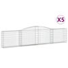 vidaXL Συρματοκιβώτια Τοξωτά 5 τεμ. 400x30x80/100 εκ. Γαλβαν. Ατσάλι