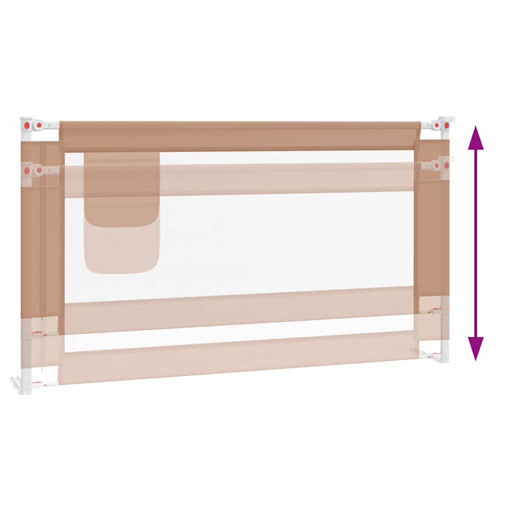 vidaXL Μπάρα Κρεβατιού Προστατευτική Taupe 150 x 25 εκ. Υφασμάτινη