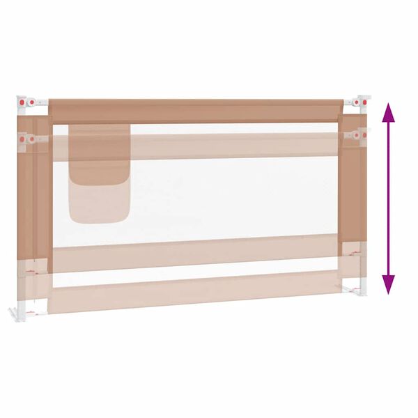 vidaXL Μπάρα Κρεβατιού Προστατευτική Taupe 150 x 25 εκ. Υφασμάτινη