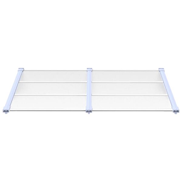 vidaXL Στέγαστρο Πόρτας Γκρι & Διαφανές 152,5x90 εκ από Πολυκαρβονικό