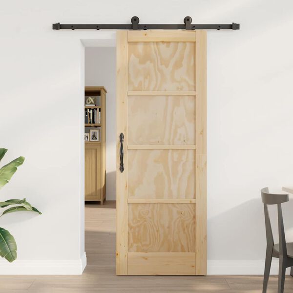 vidaXL Συρόμενη Πόρτα ORKDAL Φυσικό και μαύρο 73.5 x 198.5 εκ.