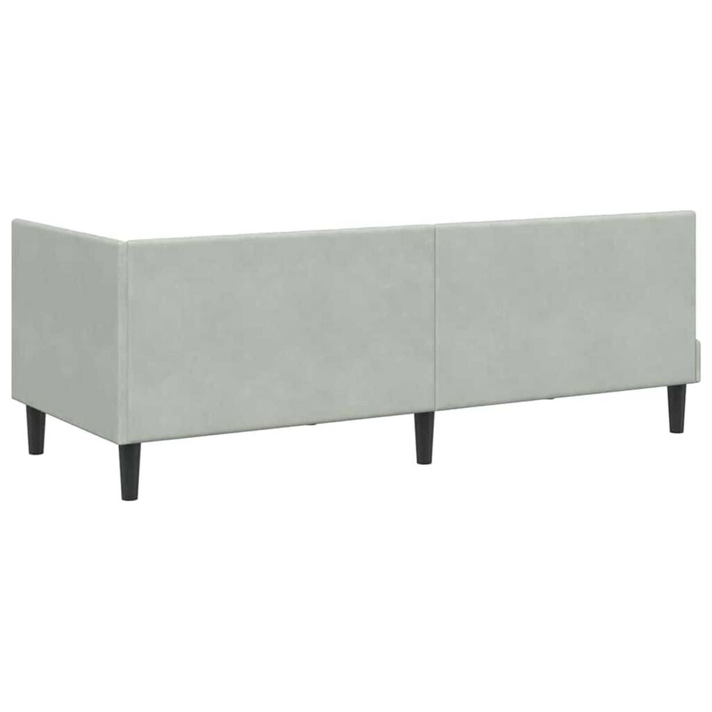 vidaXL Κρεβάτι Γωνίας με στρώμα Ανοιχτό γκρι 80 x 200 cm Βελούδο