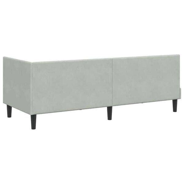 vidaXL Κρεβάτι Γωνίας με στρώμα Ανοιχτό γκρι 80 x 200 cm Βελούδο
