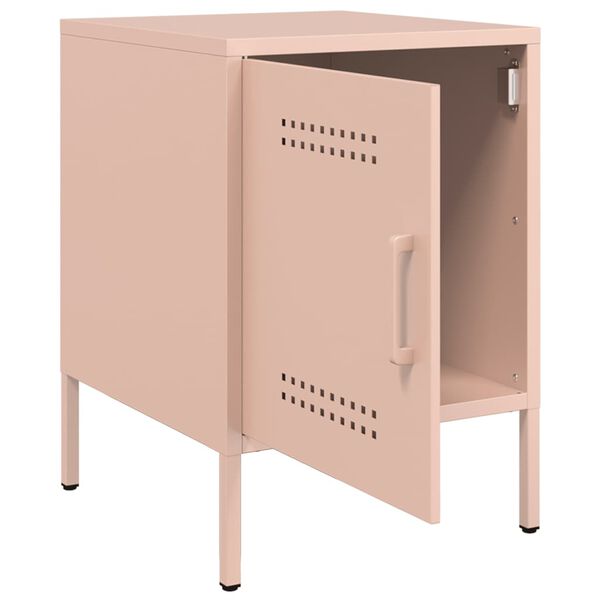 vidaXL Κομοδίνο Ροζ 36x39x50,5 εκ. από Χάλυβα