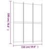 vidaXL Διαχωριστικό Δωματίου με 3 Πάνελ Μαύρο 150x200 εκ. από Ύφασμα