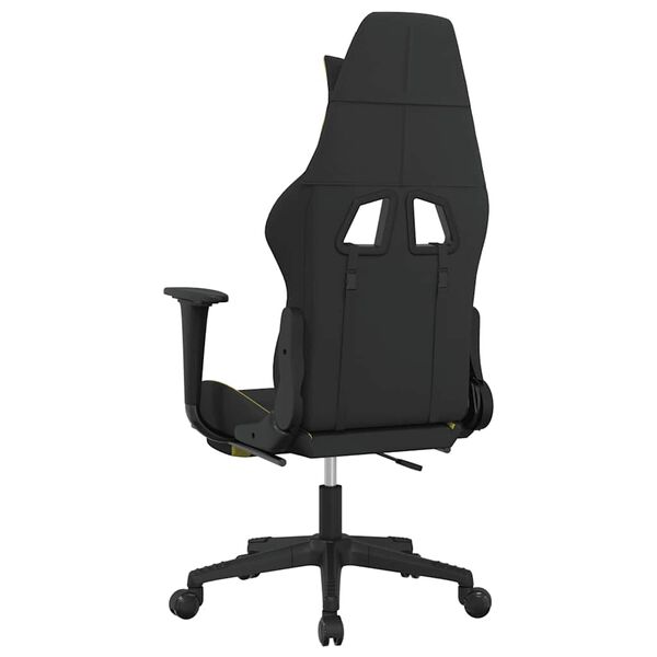vidaXL Καρέκλα Μασάζ Gaming Μασάζ Υπ. Μαύρη/Αν Γκρι Ύφασμα Υποπόδιο