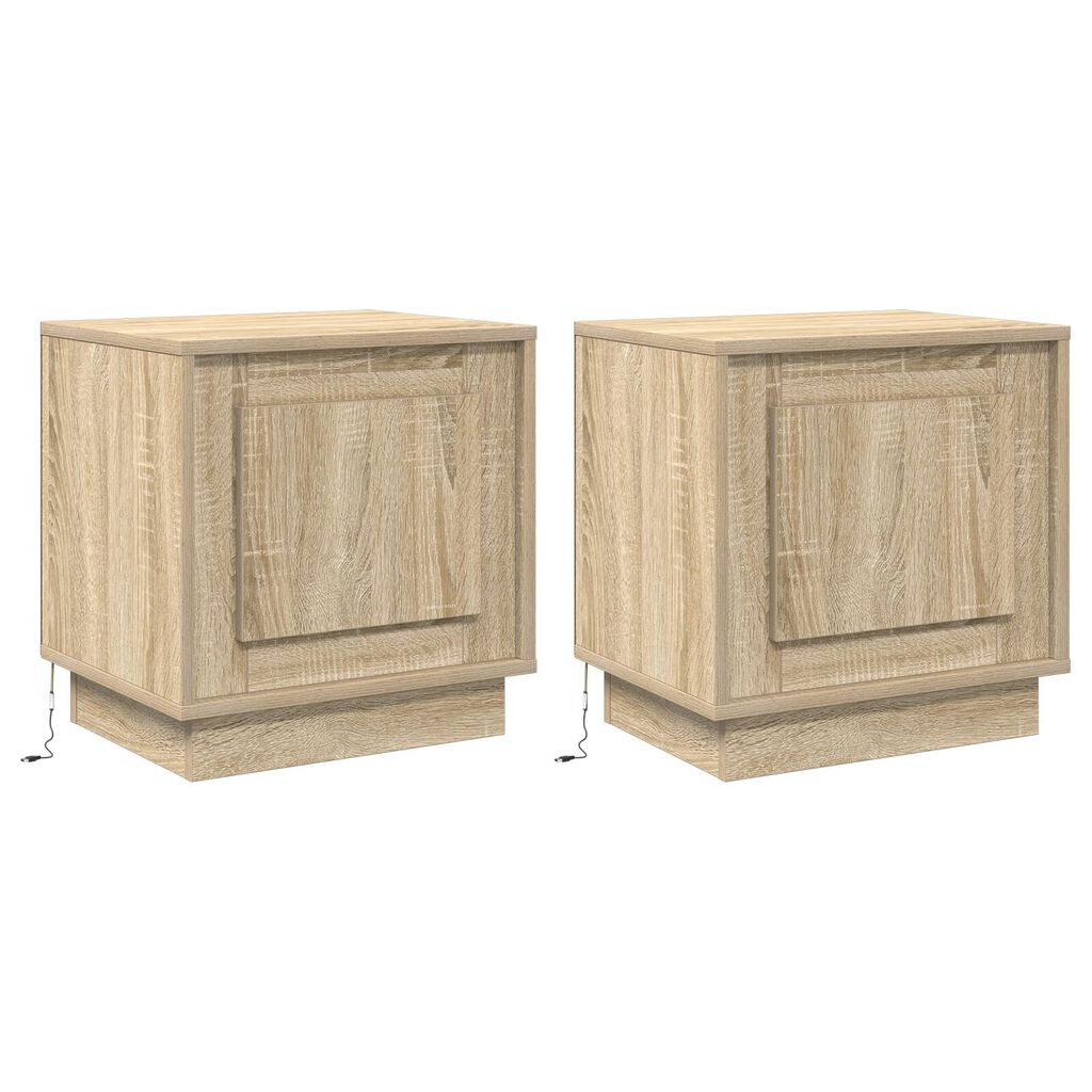vidaXL Κομοδίνα Σετ 2 Sonoma oak Επεξεργασμένο ξύλο 44 x 34.5 x 45 εκ