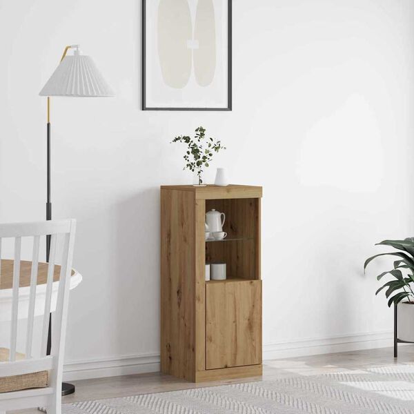 vidaXL &Pi;&lambda;&epsilon;&upsilon;&rho;&iota;&kappa;ό &Tau;&rho;&alpha;&pi;έ&zeta;&iota; LED Artisan Oak 41 x 37 x 100 &epsilon;&kappa;