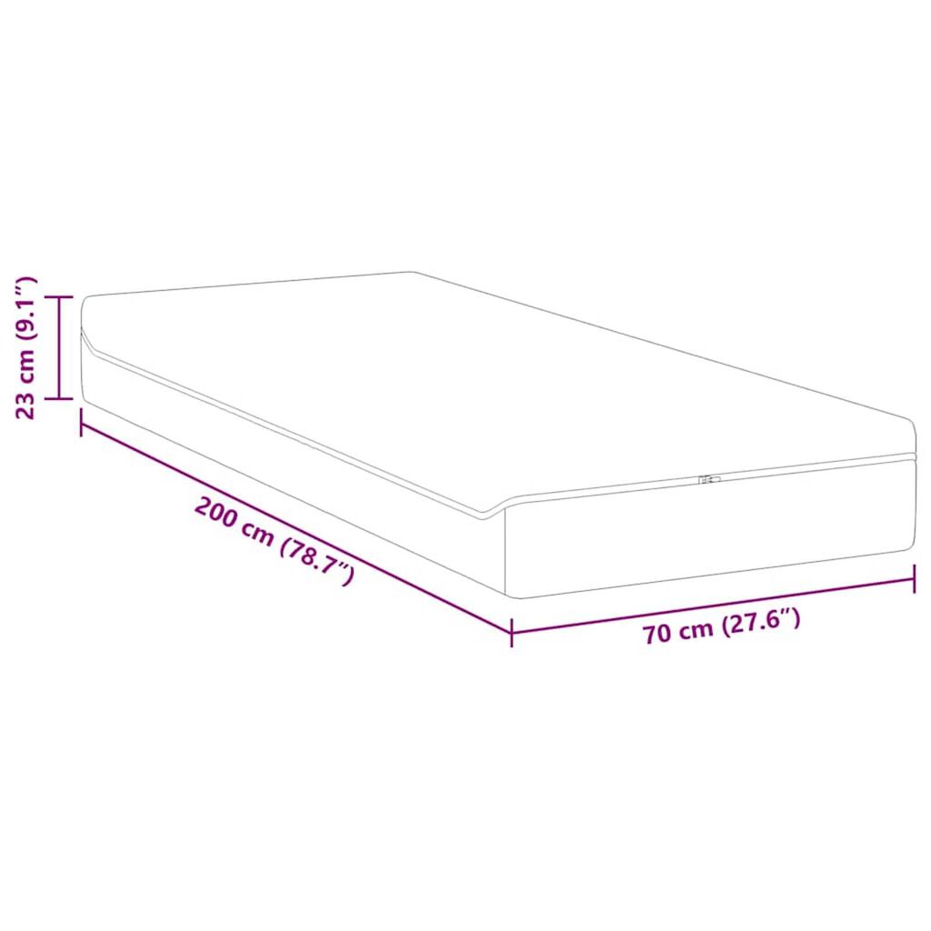 vidaXL Στρώμα Λευκό, Γκρι 70 x 200 cm Pěna