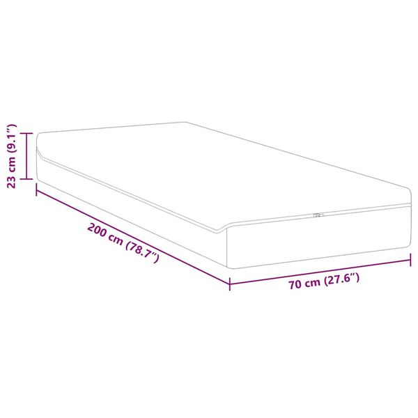 vidaXL Στρώμα Λευκό, Γκρι 70 x 200 cm Pěna