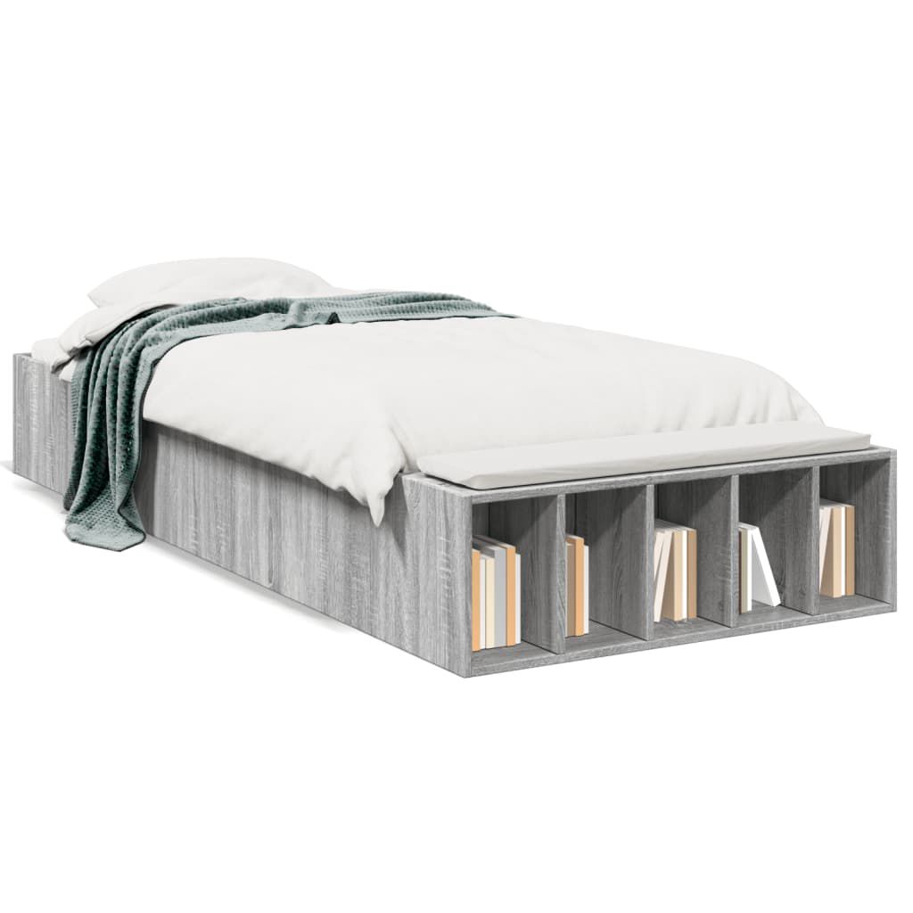 vidaXL Πλαίσιο Κρεβατιού Γκρι Sonoma 90x200 εκ. Επεξεργασμένο Ξύλο