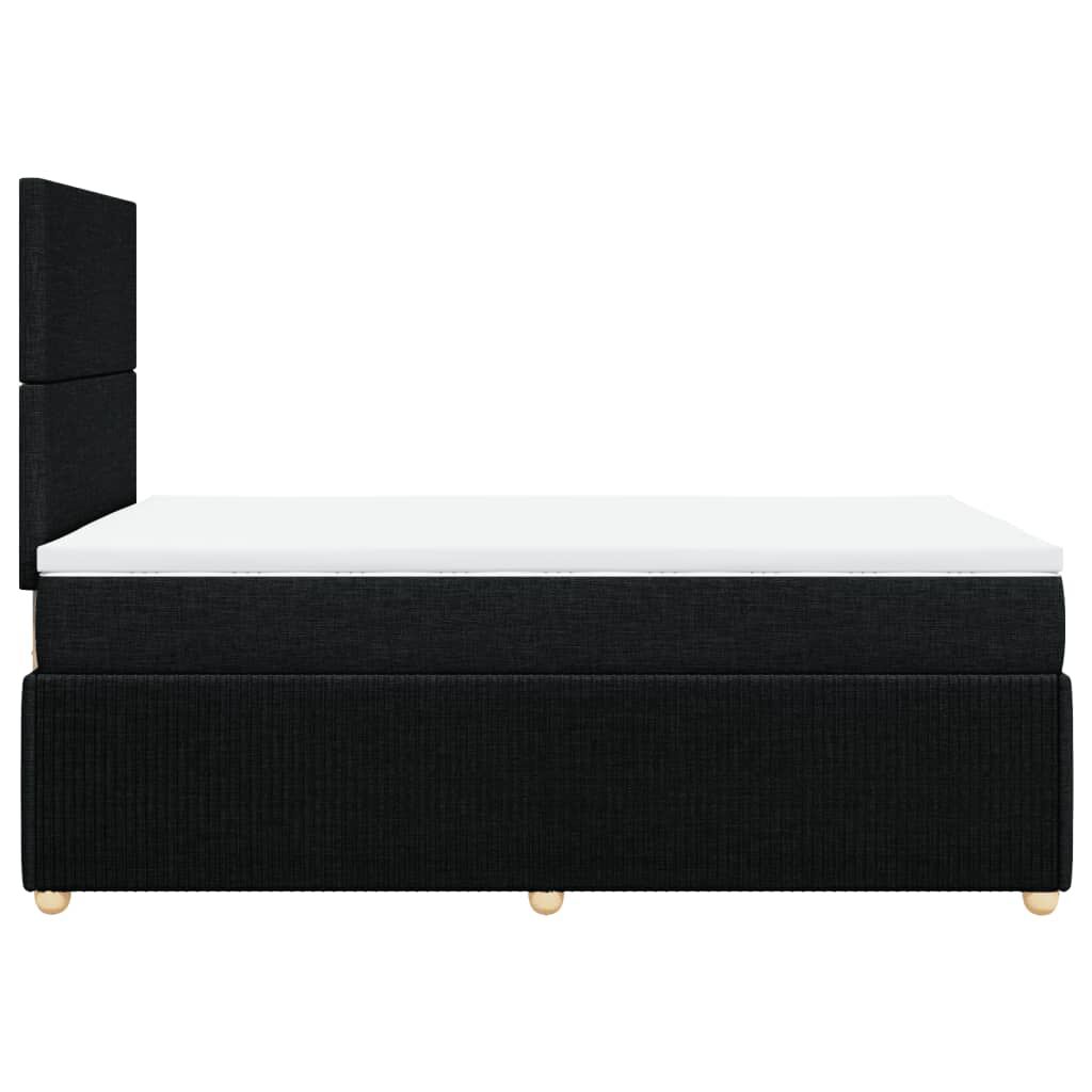vidaXL Κρεβάτι Boxspring με Στρώμα Μαύρο 120x200 εκ. Υφασμάτινο